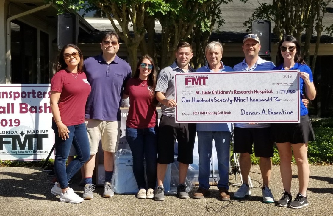 Check presentation to St. Judge Children's Research Hospital at Charity Golf Ball Tournament 2019