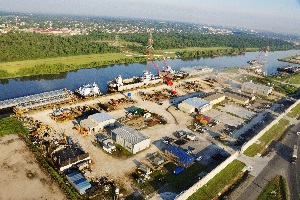 Aerial view of Florida Marine Transporters shipyard